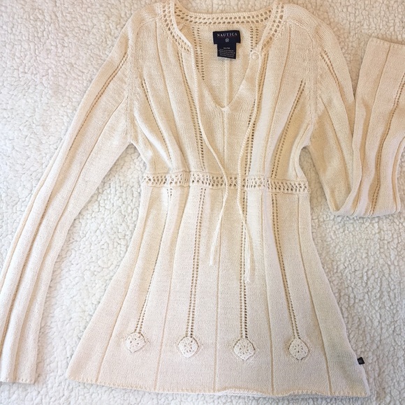 Nautica Sweaters - Nautical Jeans Co. cream knit Vneck sweater